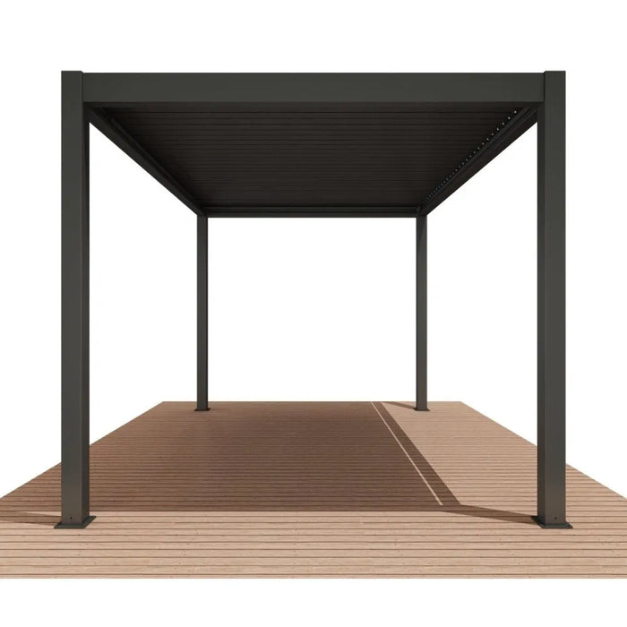 Bon Pergola Villa Pergola - 10x13 ft. Aluminum Motorized Louver Pergola with Lighting VP-4325-WH Pergolas Topture Bon Pergola Villa Pergola - 10x13 ft. Aluminum Motorized Louver Pergola with Lighting VP-4325-WH Pergolas Topture