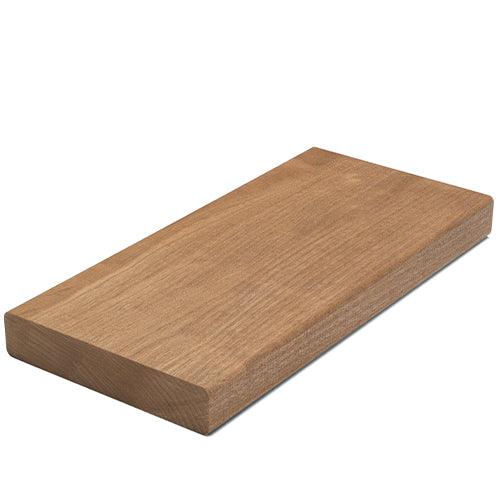 Thermo-Aspen 2x6 bench board, angled view showing the flat face grain, edge and end of a single plank