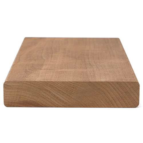 Thermo-Aspen 2x6 bench board, end view showing the end grain, rounded edges and the flat face grain on top
