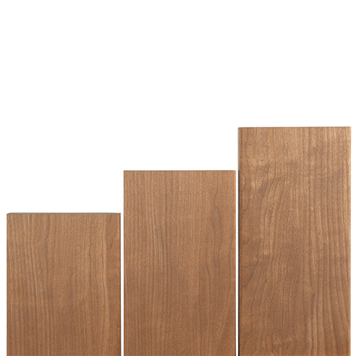 Thermo-Aspen 2x6 bench boards, three planks in stepped lengths side by side showing vertical face grain