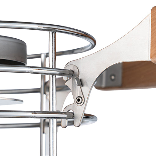 Close-up of the stainless-steel clip on the Titan SL1 heater guard