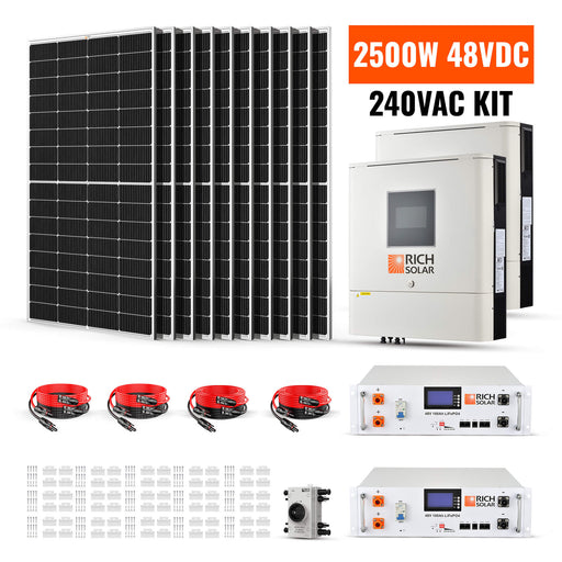 2500W 48VDC - 240VAC Solar Kit - Topture