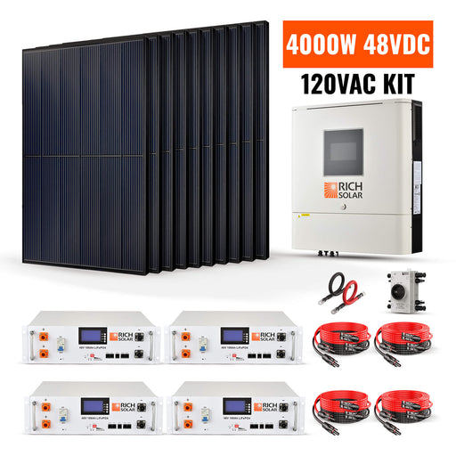 4000W 48VDC - 120VAC Solar Kit - Topture