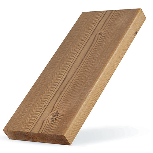 Thermo-Spruce 2x6 bench board propped at a tilt, showing knots and grain along the face