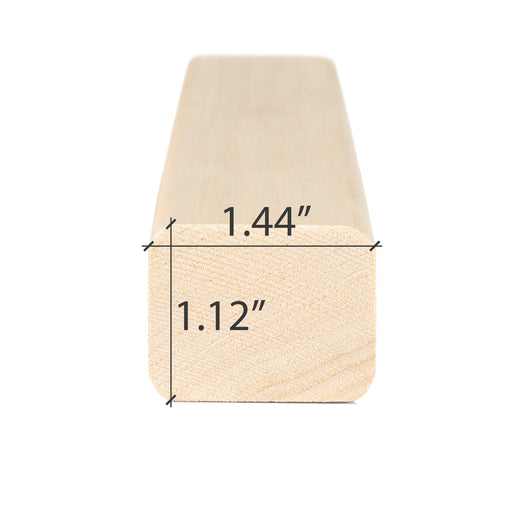 Aspen 2x2 Trim piece end view with the width and height dimensions marked on the cross-section