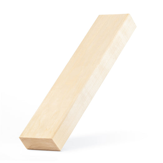 Aspen 2x3 bench board propped at a slant, showing the long face and edge against a white background