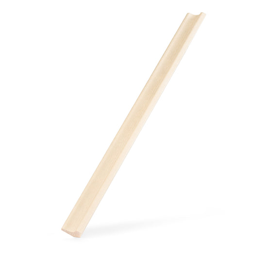 Aspen 1x2 Inside Corner Trim piece standing upright at an angle on a white background, full length view