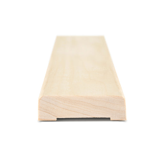 Aspen 1x2 Door Trim piece end view showing the cross-section profile with a small notch along the bottom