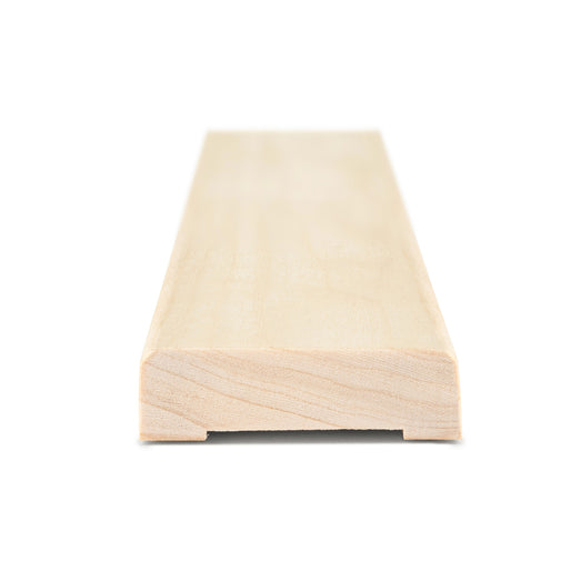 Aspen 1x2 Door Trim piece end view showing the cross-section profile with a small notch along the bottom