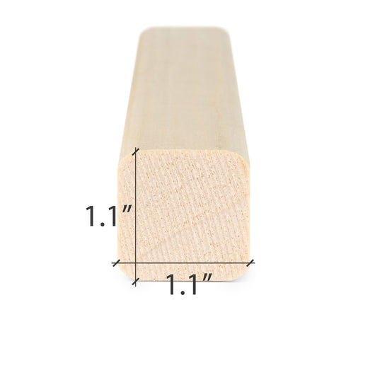 Aspen 2x2 Trim piece end view with the width and height dimensions marked on the cross-section