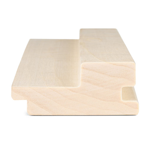 Aspen 2x3 tongue-and-groove paneling board end view, showing the stepped cross-section profile and groove