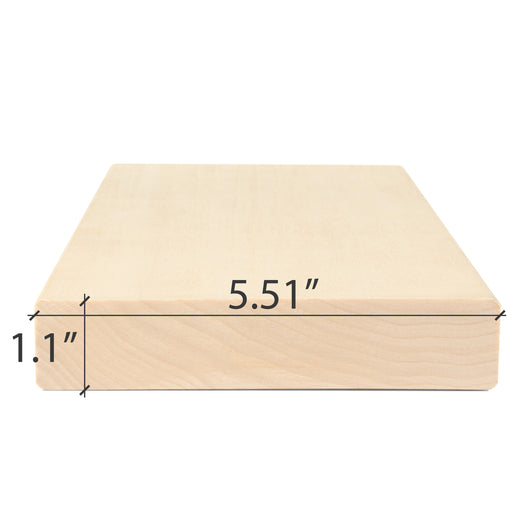 Aspen 2x6 bench board end view with width and thickness dimensions marked on the image