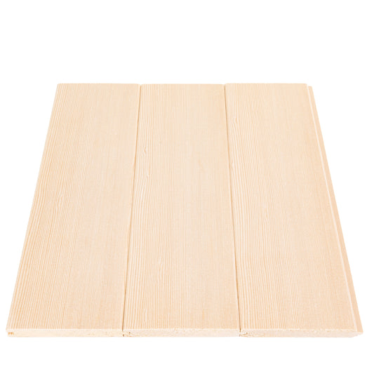 Three Hemlock 1/2x4 tongue-and-groove paneling boards joined edge to edge, with pale vertical face grain and V-joint lines