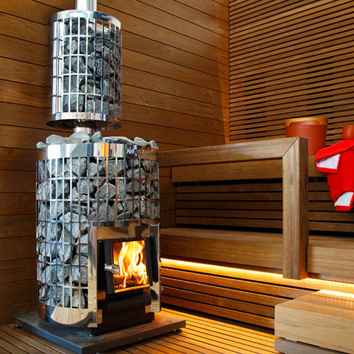 Harvia WL300PC chimney cover in a sauna