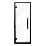 ProSaunas 24″ × 73″ Frameless Glass Sauna Door — Black Alder frame, clear glass