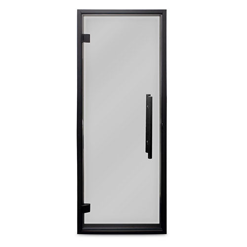 ProSaunas 24″ × 73″ Frameless Glass Sauna Door — Black Alder frame, tinted glass