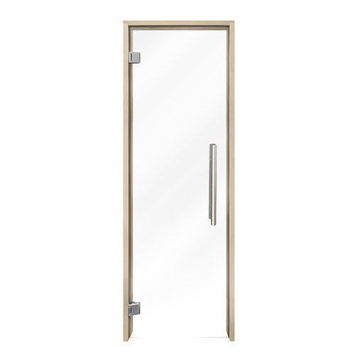 ProSaunas 24″ × 81″ Frameless Glass Sauna Door — Aspen frame, clear glass