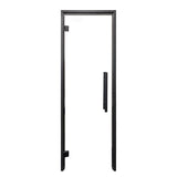 ProSaunas 24″ × 81″ Frameless Glass Sauna Door — Black Alder frame, clear glass
