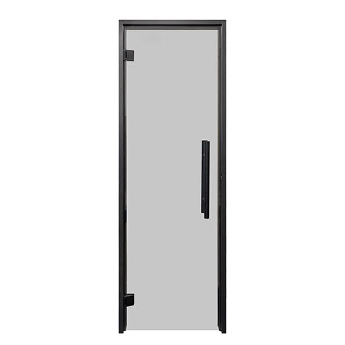 ProSaunas 24″ × 81″ Frameless Glass Sauna Door — Black Alder frame, tinted glass
