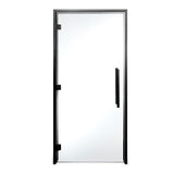 ProSaunas 36″ × 81″ ADA Frameless Glass Sauna Door — Black Alder frame, clear glass