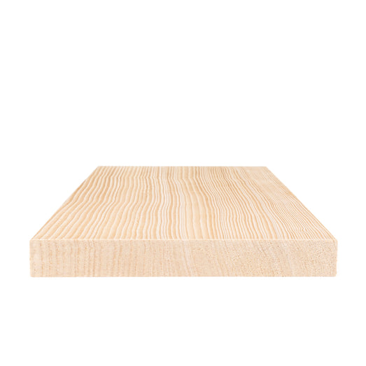 Hemlock 1x6 bench board cross-section at the end, showing growth rings and the top grain