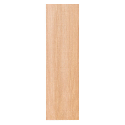 Western Red Cedar 1x4 bench board face, close view of the smooth vertical grain in warm tones