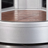 Ariel Platinum DZ963F8 steam shower wood slat floor and silver base