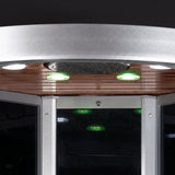 Ariel Platinum DZ963F8 steam shower ceiling with green LED chromotherapy lights