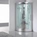 Ariel Platinum DZ963F8 corner steam shower with white interior and curved glass