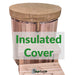 Baltic plunge tub fitted with insulated cover, labeled Insulated Cover callout