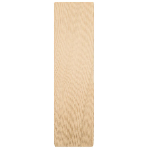 Western Red Cedar 4x4 bench board, face grain view of one long side with fine curving grain lines