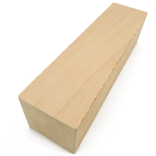 Western Red Cedar 4x4 bench block, angled view from above showing the long top face grain and square end