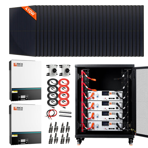 Complete Off - Grid Solar Kit | 13,000W 120/240V Output | 48VDC - Topture