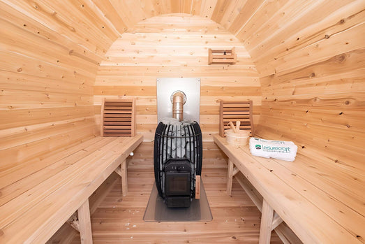 Dundalk Leisurecraft CT Elation Barrel Sauna Canadian Timber 4 Person | CTC2424W - Topture