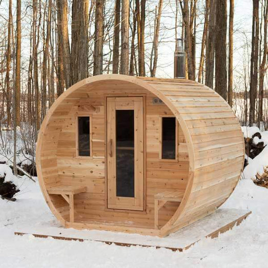 Dundalk Leisurecraft CT Elation Barrel Sauna Canadian Timber 4 Person | CTC2424W - Topture