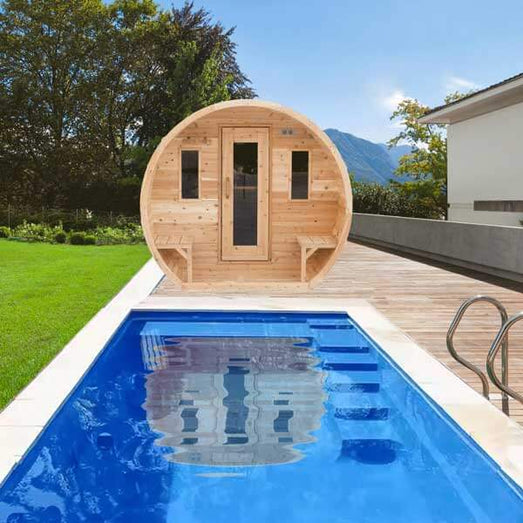 Dundalk Leisurecraft CT Elation Barrel Sauna Canadian Timber 4 Person | CTC2424W - Topture