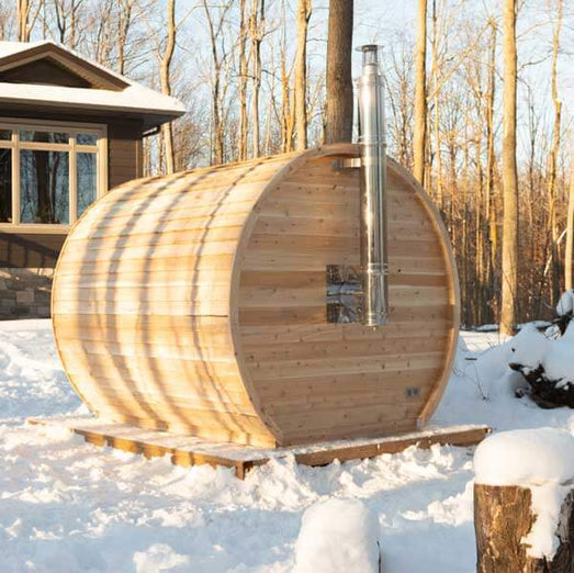 Dundalk Leisurecraft CT Elation Barrel Sauna Canadian Timber 4 Person | CTC2424W - Topture