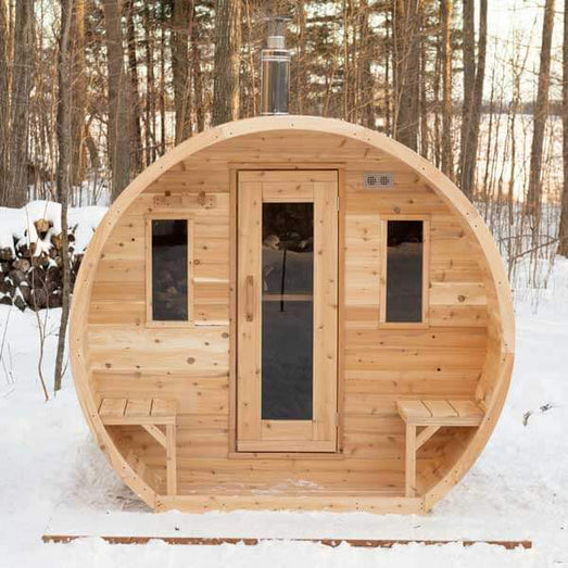 Dundalk Leisurecraft CT Elation Barrel Sauna Canadian Timber 4 Person | CTC2424W - Topture