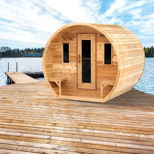 Dundalk Leisurecraft CT Elation Barrel Sauna Canadian Timber 4 Person | CTC2424W - Topture