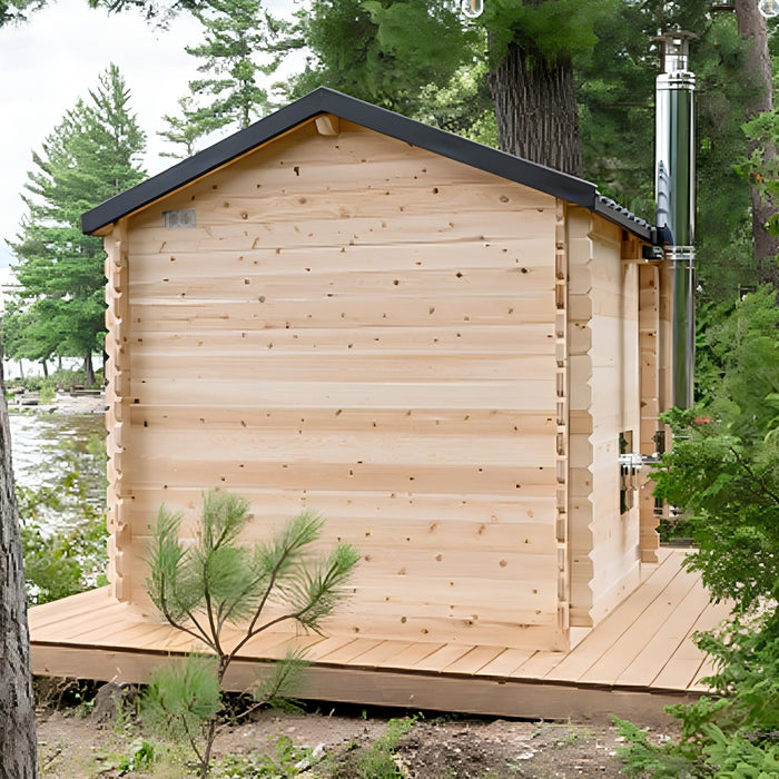 Dundalk Leisurecraft Georgian Cabin Sauna with Changeroom Canadian Timber 6 Person | CTC88CW - Topture