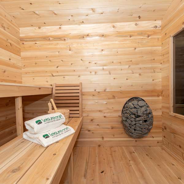 Dundalk Leisurecraft Georgian Cabin Sauna with Changeroom Canadian Timber 6 Person | CTC88CW - Topture