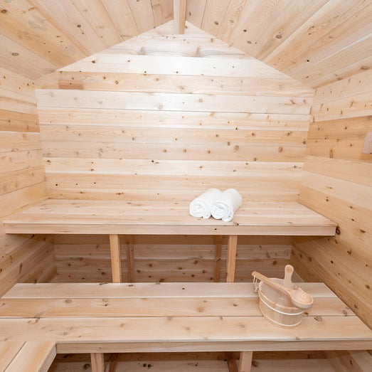 Dundalk Leisurecraft Georgian Cabin Sauna With Porch Canadian Timber 6 Person | CTC88PW - Topture