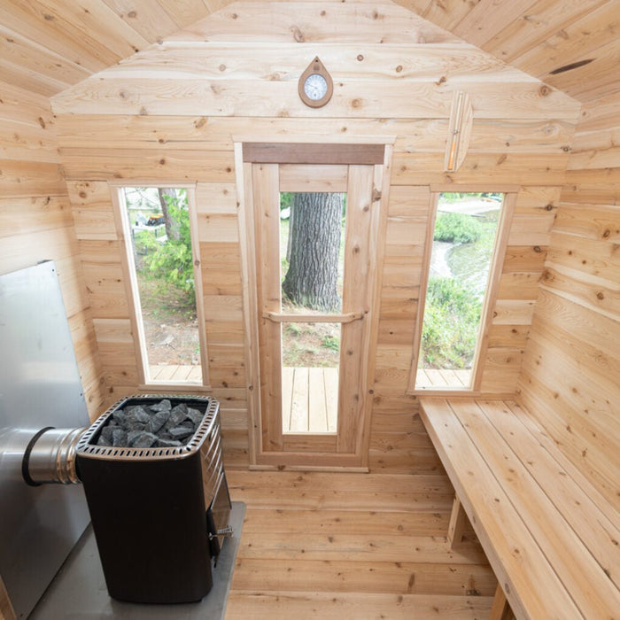 Dundalk Leisurecraft Georgian Cabin Sauna With Porch Canadian Timber 6 Person | CTC88PW - Topture