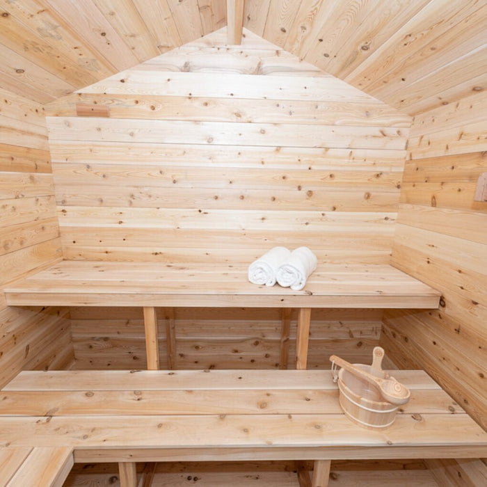 Dundalk Leisurecraft Georgian Cabin Sauna With Porch Canadian Timber 6 Person | CTC88PW - Topture