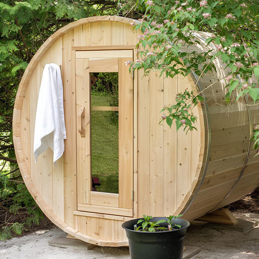 Dundalk Leisurecraft Harmony Barrel Sauna Canadian Timber 4 Person | CTC22W - Topture