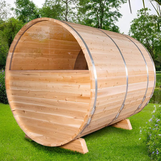 Dundalk Leisurecraft Serenity MP Barrel Sauna Canadian Timber 4 Person | CTC2245MP - Topture