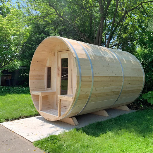Dundalk Leisurecraft Tranquility Barrel Sauna Canadian Timber 6 Person | CTC2345W - Topture