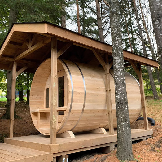Dundalk Leisurecraft Tranquility Barrel Sauna Canadian Timber 6 Person | CTC2345W - Topture