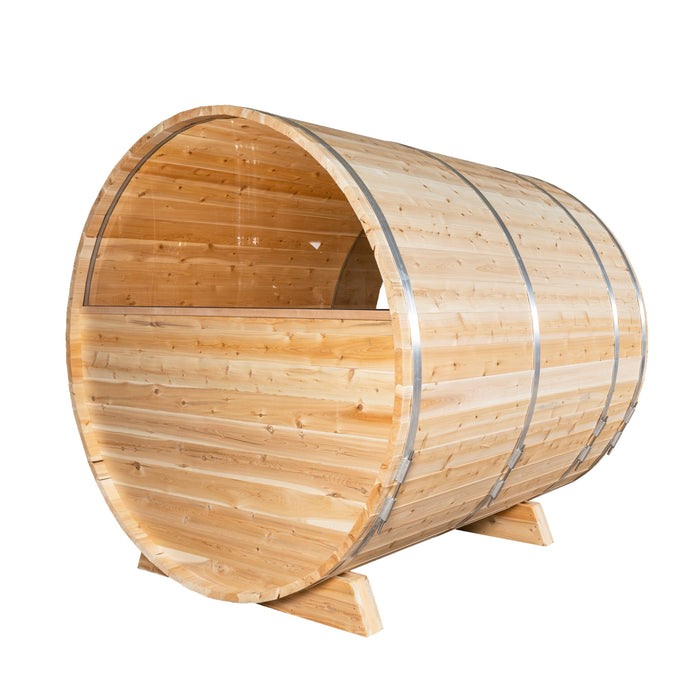 Dundalk Leisurecraft Tranquility MP Barrel Sauna Canadian Timber 6 Person | CTC2345MP - Topture
