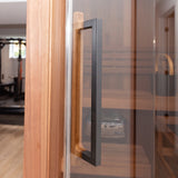 Dundalk Nook sauna glass door with sauna accessories